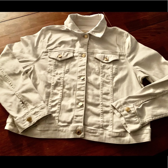 Michael Kors white denim jeans Jacket stretch XL - Picture 9 of 12